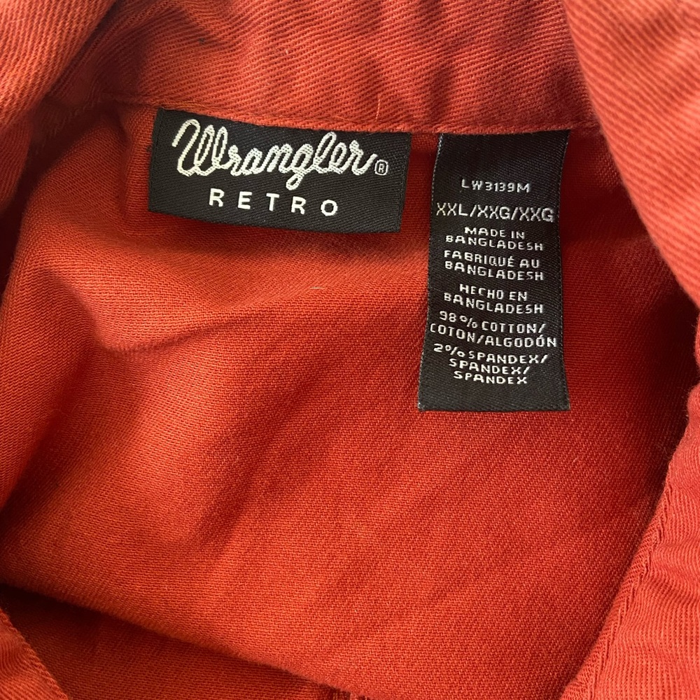 Wrangler Retro XXL Burnt Orange Pearl Snap Shirt